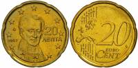 (2007) Монета Греция 2007 год 20 центов "Иоанн Каподистрия" 2. Новая карта ЕС Латунь  UNC