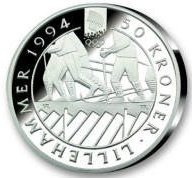 () Монета Норвегия 1993 год 500  ""   Биметалл (Серебро - Ниобиум)  UNC