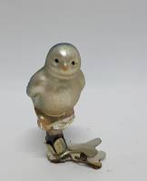 Ёлочная игрушка на прищепке "Птичка", стекло, 7 см., СССР (сост. на фото)