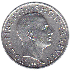 () Монета Албания 1937 год   &quot;&quot;     XF