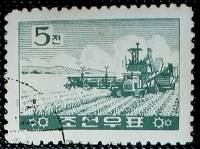 (1961-018) Марка Северная Корея "Комбайн"   Механизация сельского хозяйства III Θ