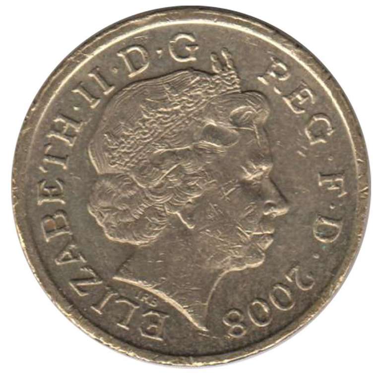 (2008) Монета Великобритания 2008 год 1 фунт &quot;Гербовой щит&quot;  Латунь  VF