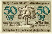 (№1920) Банкнота Германия 1920 год "50 Pfennig"