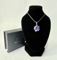 Подвеска на цепочке серебро 925 пр 12 гр цирконий Preciosa Чехия в подарочной коробке