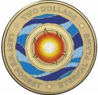 (2018) Монета Австралия 2018 год 2 доллара "Вечный огонь"  Латунь  UNC