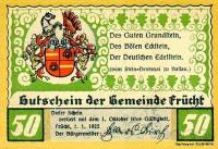 (№1922) Банкнота Германия 1922 год "50 Pfennig"
