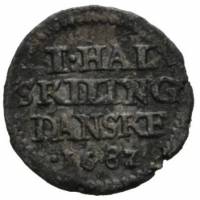 (№1682km149) Монета Норвегия 1682 год frac12; Skilling