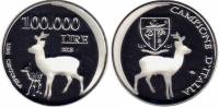(2018) Монета Кампионе 2018 год 100000 лир "Олени"  Медно-никель, покрытый серебром  PROOF