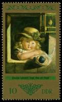 (1973-080) Марка Германия (ГДР) "Ребенок с куклой"    Живопись II Θ