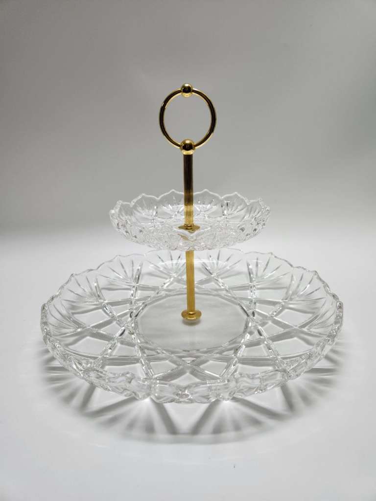 Фруктовница двухъярусная Mikasa с золотой ручкой