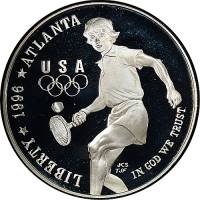 (1996d) Монета США 1996 год 1 доллар "ХХVI Летняя олимпиада Атланта"  Теннис Серебро Ag 900  UNC