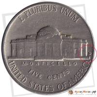 (1964d) Монета США 1964 год 5 центов   Томас Джефферсон Медь-Никель  VF