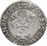 (№1556) Монета Польша 1556 год 1 Grosz (Трояк)