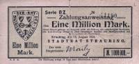 (№1923) Банкнота Германия 1923 год "1,000,000 Mark"