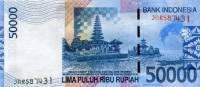 (,) Банкнота Индонезия 2010 год 50 000 рупий "И Густи Нгурах Рай"   UNC