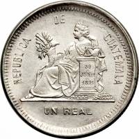 () Монета Гватемала 1889 год 1  ""   Биметалл (Серебро - Ниобиум)  UNC