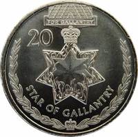 (№2017) Монета Австралия 2017 год 20 Cents (Легенды Анзак, Звезда галантность)