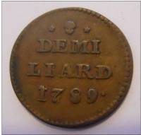 (№1783km10) Монета Люксембург 1783 год frac12; Liard