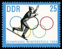 (1963-071) Марка Германия (ГДР) "Прыжки с трамплина (4)"    Зимние ОИ 1964, Инсбрук II Θ