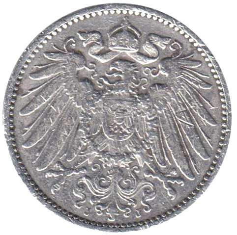 (1900J) Монета Германия (Империя) 1900 год 1 марка   Серебро Ag 900  VF