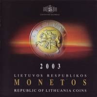 (2003, 6 монет) Набор монет Литва 2003 год "Годовой набор"   Буклет