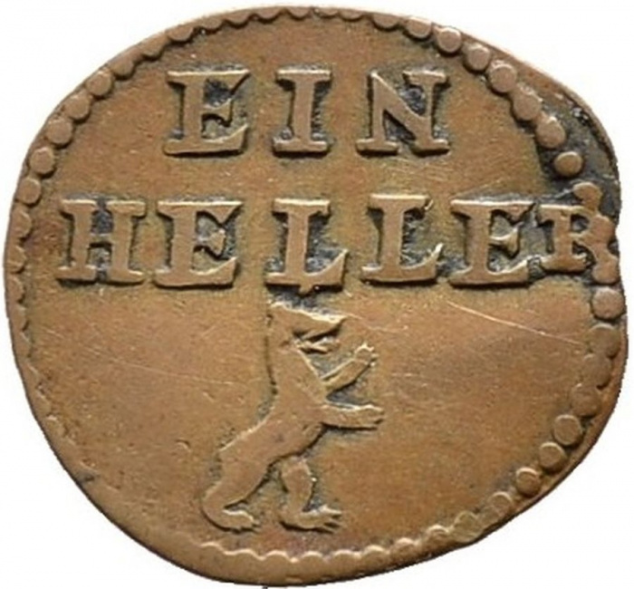 (№1737km15 (appenzell)) Монета Швейцария 1737 год 1 Haller