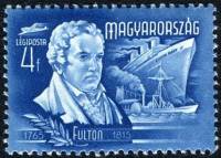 (1948-014) Марка Венгрия "Роберт Фултон"    Изобретатели и исследователи II O