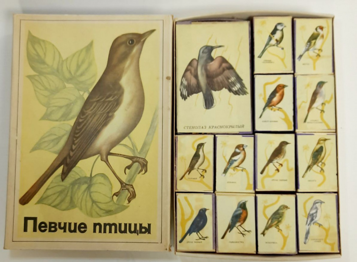 Набор спичечных коробков &quot;Певчие птицы&quot;, 25 шт (со спичками), СССР