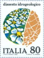 (№1981-1756) Марка Италия 1981 год "Сохранение Воды", Гашеная