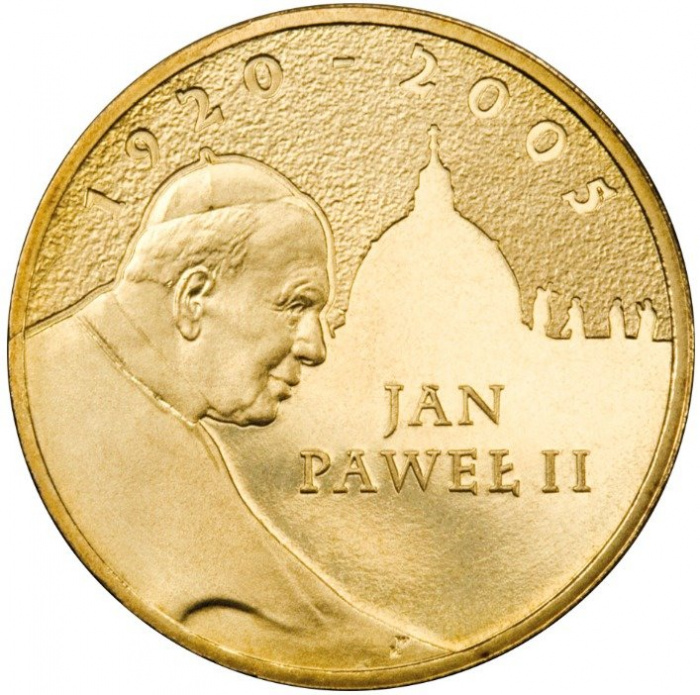 (097) Монета Польша 2005 год 2 злотых &quot;Иоанн Павел II&quot;  Латунь  UNC