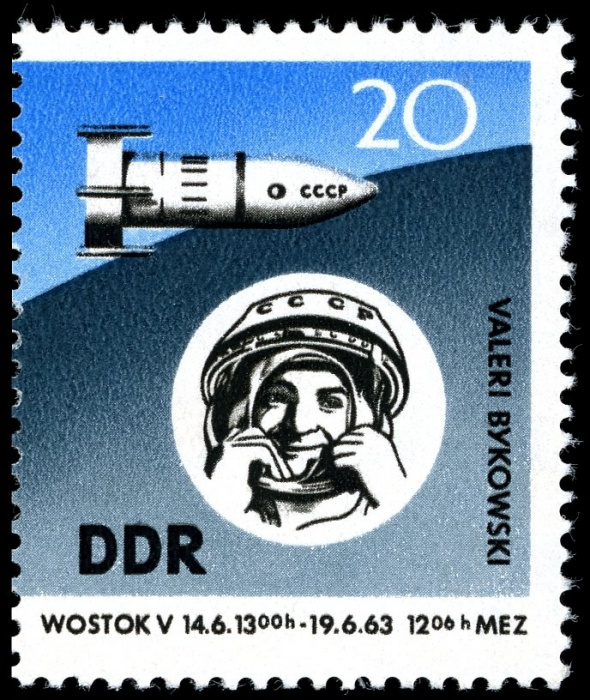 (1963-038) Марка Германия (ГДР) &quot;Быковский&quot;    Космические полеты III O