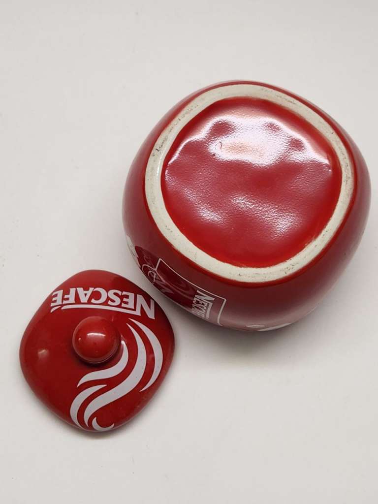 Сахарница Nescafe красная высота 10 см