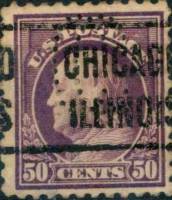 (№1914-199) Марка США 1914 год "Бенджамин Франклин", Гашеная