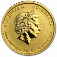 (,) Монета Австралия 2010 год 5 долларов   Биметалл (Платина - Золото)  UNC