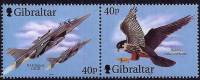 (№2001-978) Лист марок Гибралтар 2001 год "РАФ Ягуар Евразийского хобби Фалько subbuteo", Гашеный