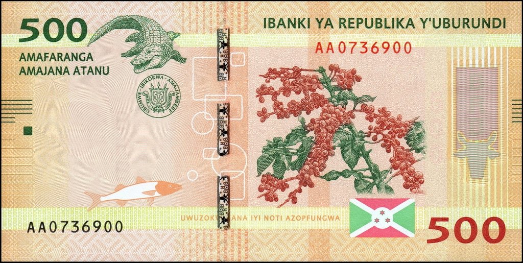 (2015) Банкнота Бурунди 2015 год 500 франков &quot;Карта&quot;   UNC