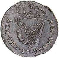 (№1685km92) Монета Ирландия 1685 год frac12; Penny