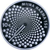 (№2014km75) Монета Эстония 2014 год 10 Euro (150-летию со дня рождения Мина Hauml)