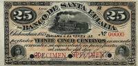 (№1875P-S189s) Банкнота Мексика 1875 год "25 Centavos"