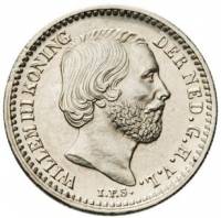 () Монета Нидерланды (Голландия) 1850 год 12  ""   Биметалл (Серебро - Ниобиум)  UNC