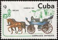 (1981-045) Марка Куба "Открытый экипаж"    Конные экипажи III O