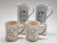 Чашки кружки 4 шт Веселый молочник коллекционные керамика белые
