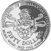 () Монета Каймановы острова 1982 год 500  ""   Биметалл (Платина - Золото)  UNC