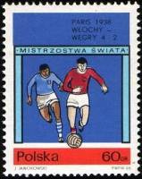 (1966-015) Марка Польша "Париж 1938"   ЧМ по футболу 1982, Испания II Θ