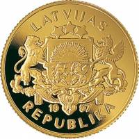 () Монета Латвия 1997 год 20  ""   Биметалл (Платина - Золото)  UNC