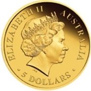 (,) Монета Австралия 2012 год 5 долларов   Биметалл (Платина - Золото)  UNC