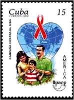 (№4319-4320) Набор марок Куба 2000 год (2 марки) "Профилактика СПИДа", Гашеный