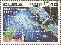 (1980-026) Марка Куба "Метеорологический спутник"    Программа "Интеркосмос" II Θ