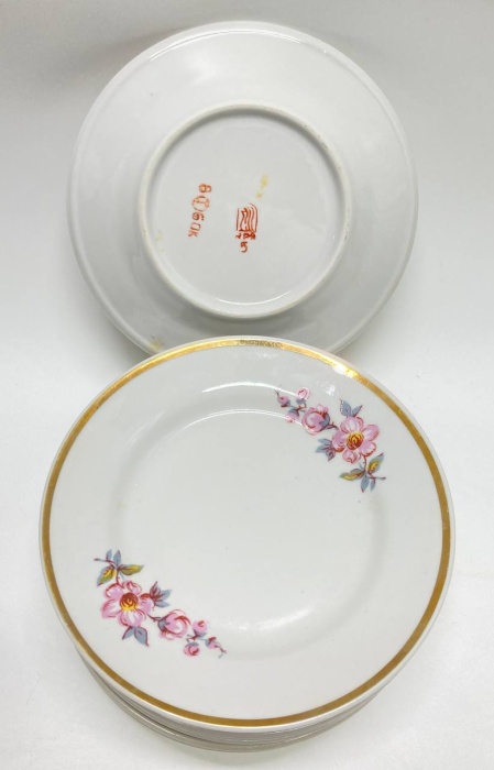 Тарелки десертные цветы, Рига, СССР, 11 шт