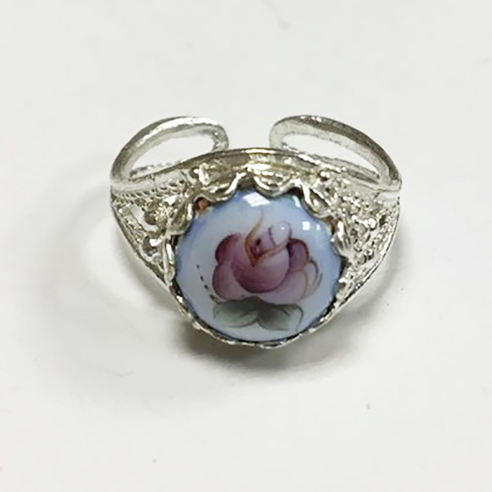 Перстень "Финифть", серебрение (сост. на фото)